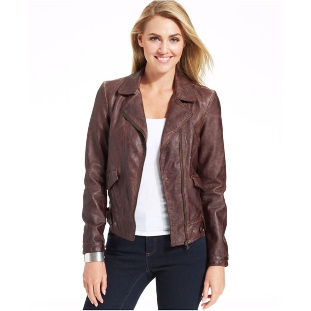 Kut from the Kloth Brown Dean Faux-Leather Jacket